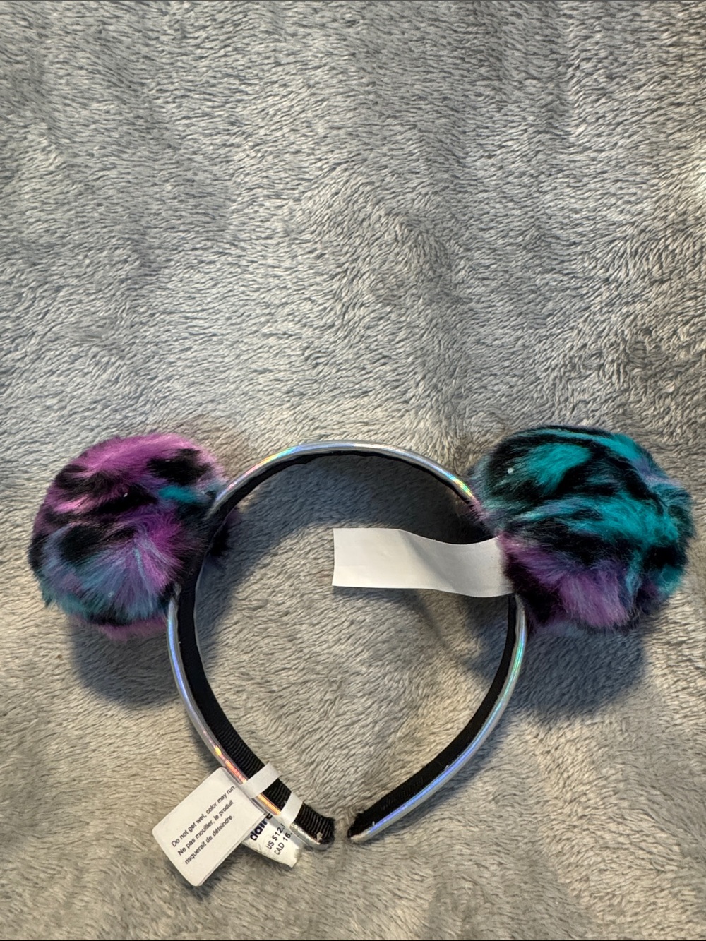 Claire’s Kids Faux Fur Ear Headband in Teal & Purple